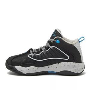 Black and Blue High-Top Sneakers